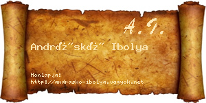 Andráskó Ibolya névjegykártya