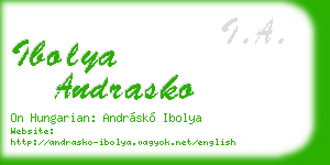 ibolya andrasko business card